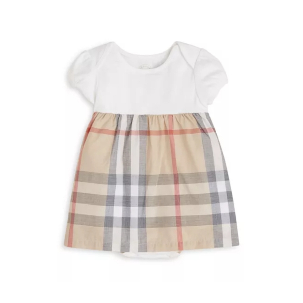 Burberry Baby Short Sleeve Plaid Dress, 6M